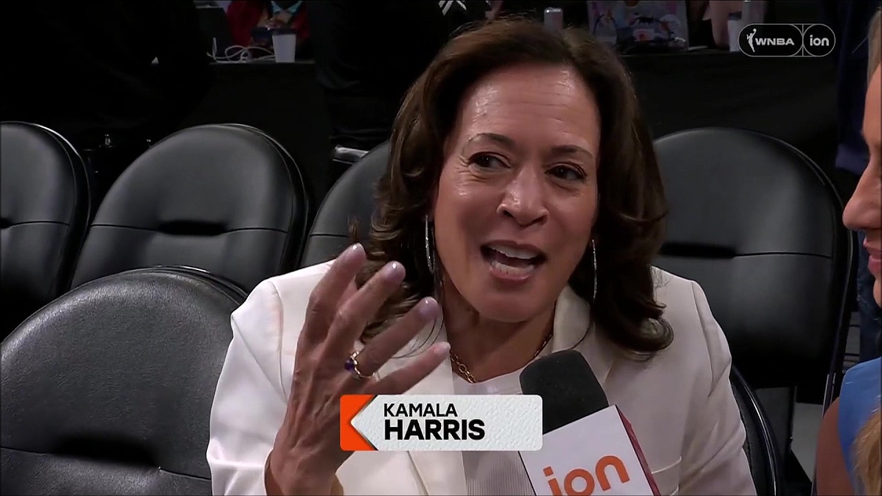 🤩 Интервью с Камалой Харрис на матче Los Angeles Sparks против Chicago Sky | Женский баскетбол WN...