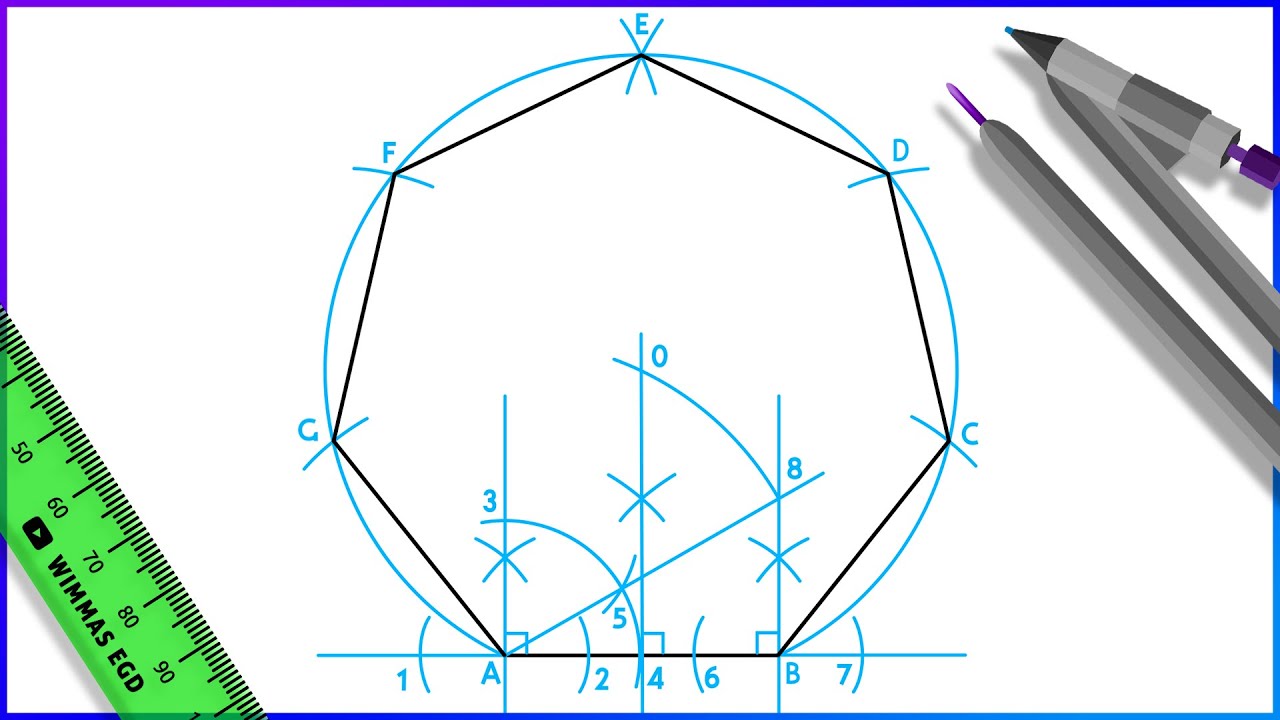 How to draw a Heptagon.