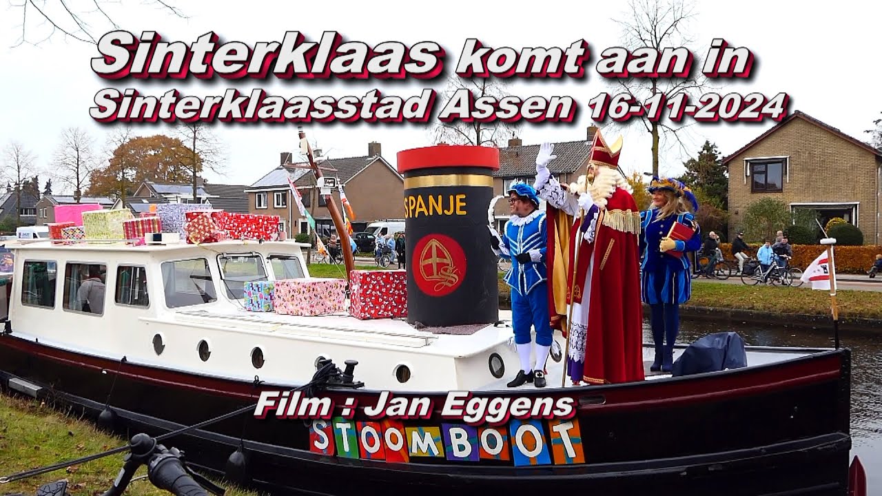 Sainterklaas komt aan in Sinterklaasstad Assen 16 11 2024