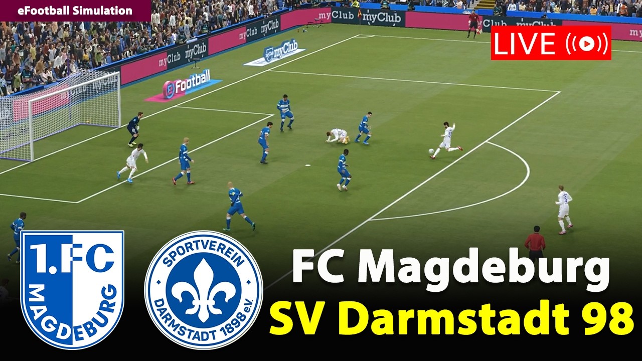 🔴FC Magdeburg gegen SV Darmstadt 98 | Bundesliga 2 2025/26 | eFootball PES21 Simulation