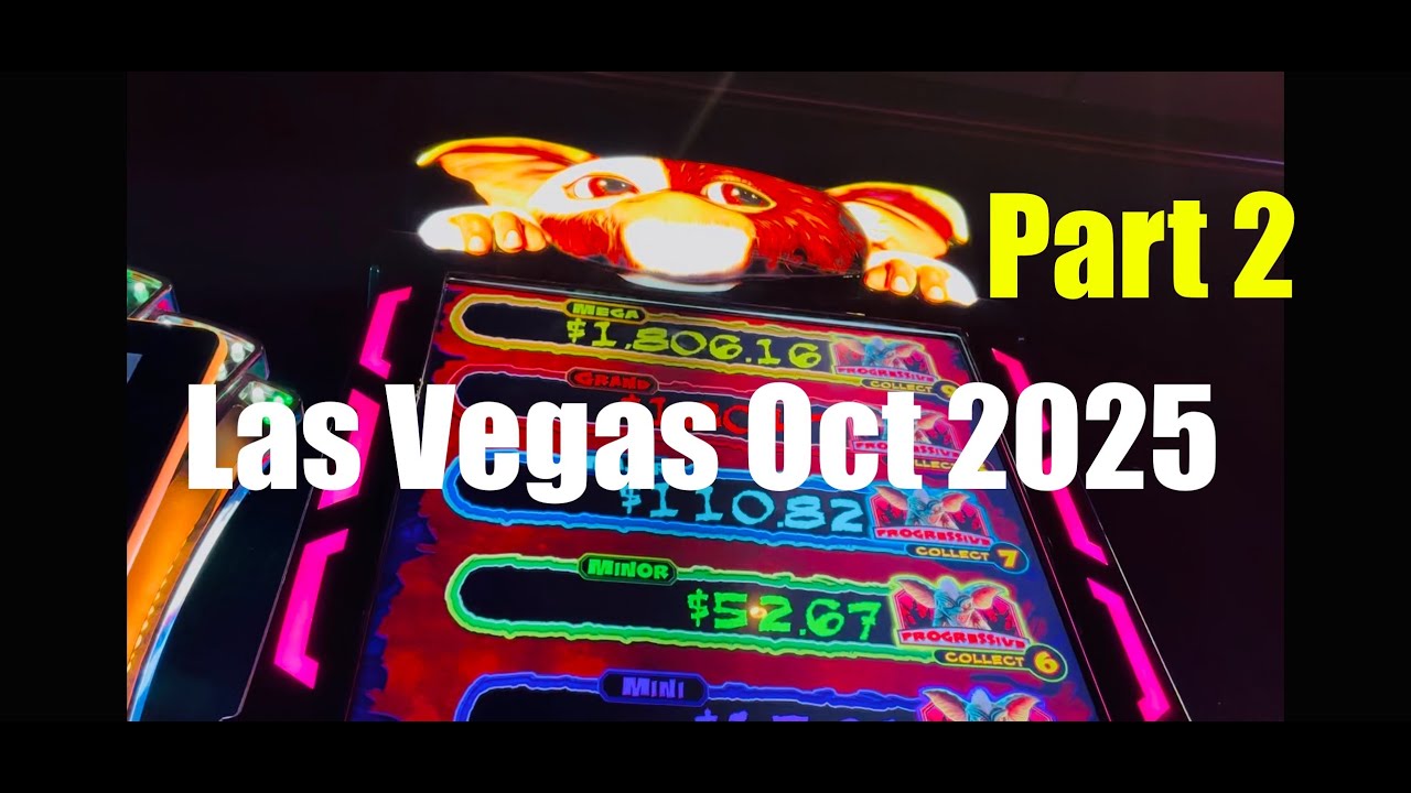 Vegas Vlog — октябрь 2025 г. — Часть 2 — Слоты Mid Strip — Gremlins Major