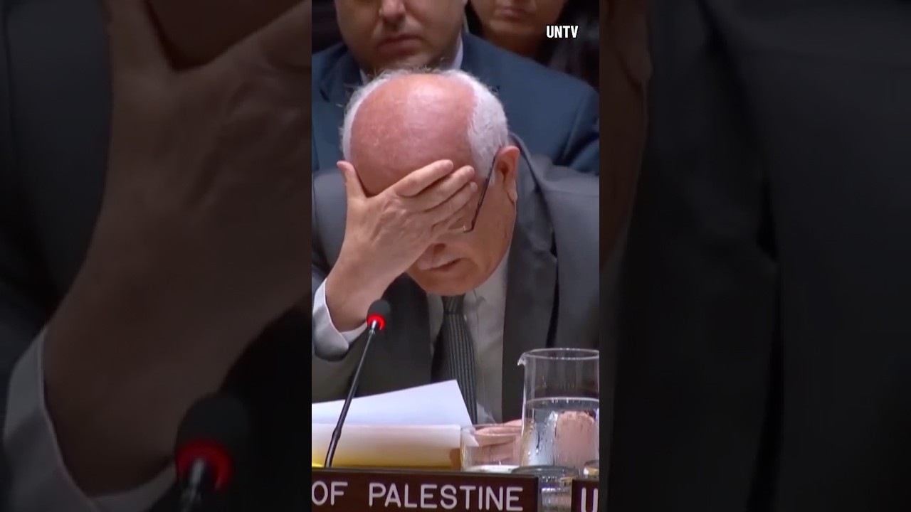Palestinian ambassador to U.N. breaks down in tears over children in Gaza&rsquo;s deaths #shorts