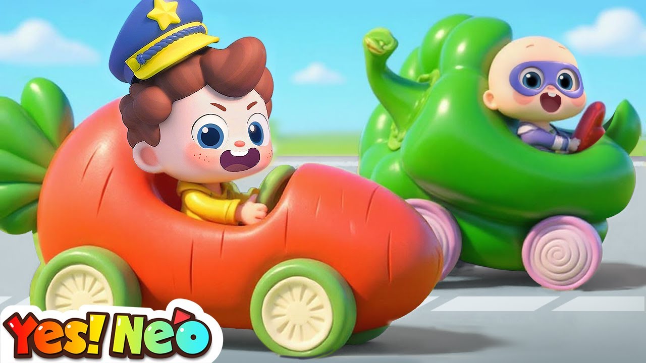 Police Chase Gone Veggie! | Learn Healthy Eating | Nursery Rhyme & Kids Songs | Yes! Neo