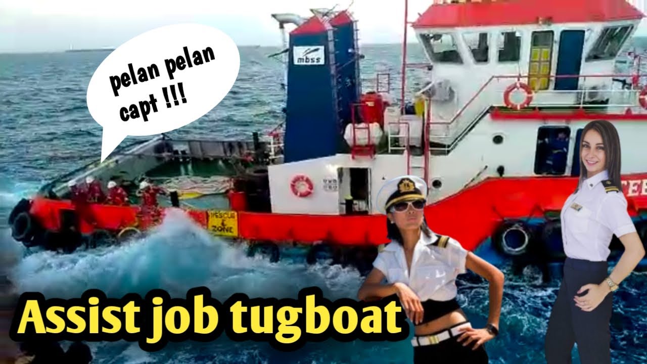 Cara assist tongkang sandar | manouver tugboat | mbss