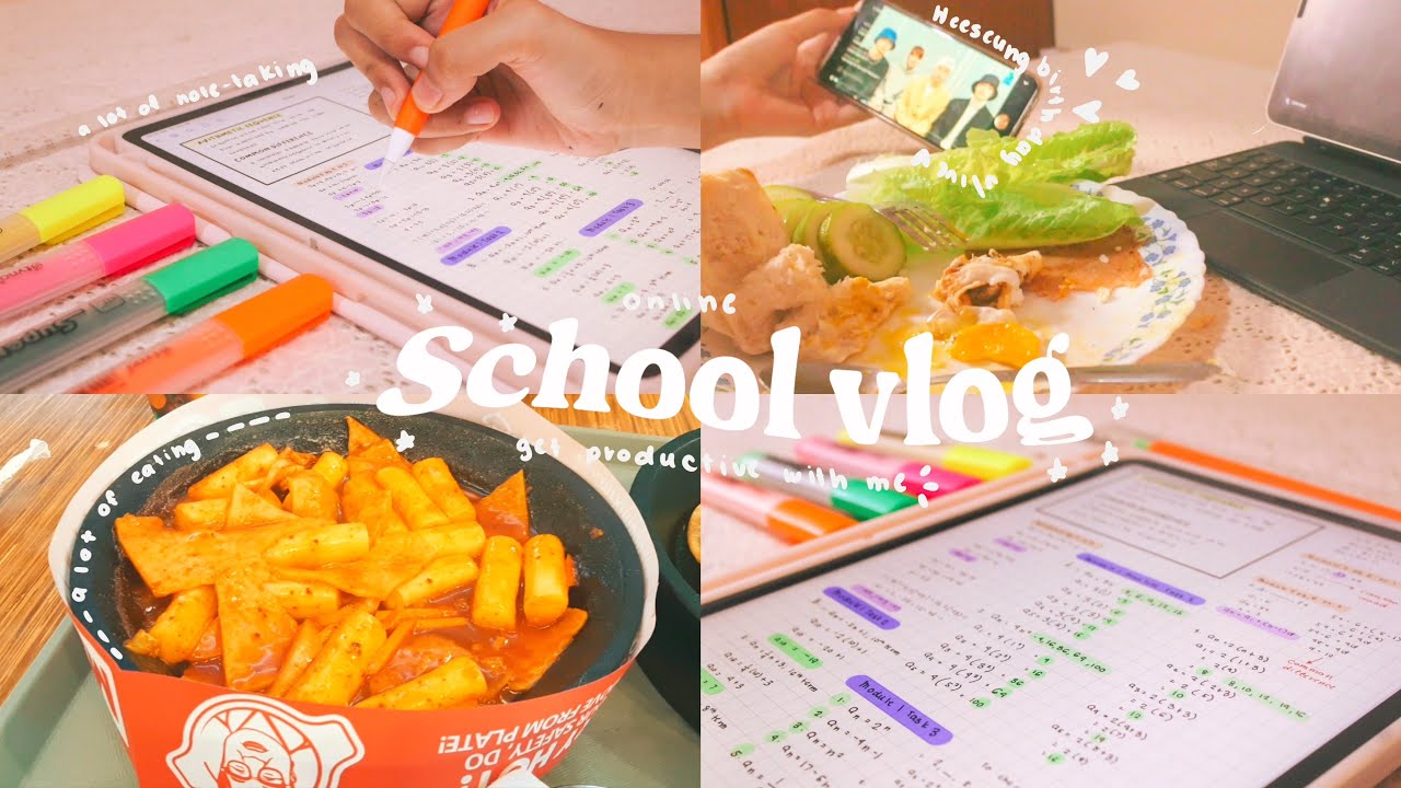 Week of online school 📚A lot of note taking📝and eating🍳