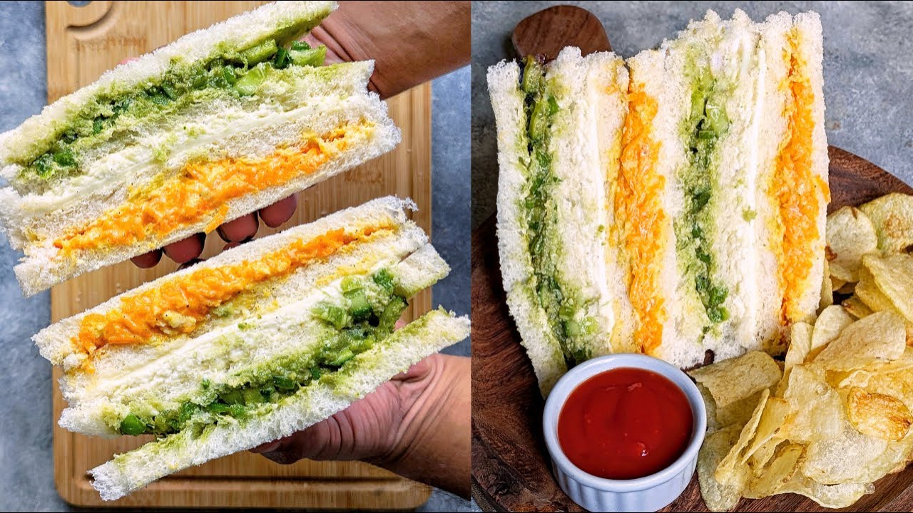 Tricolour Sandwich recipe | Independence Day special | Tiranga Sandwich | Cafe style sandwich recipe