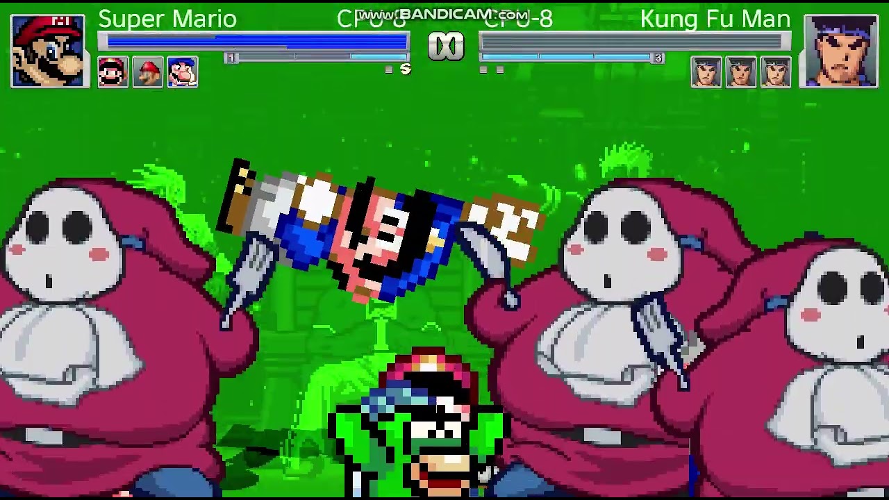 Ikemen GO v0.95.0 8v8 Team Super Mario vs x8 Kung Fu Man