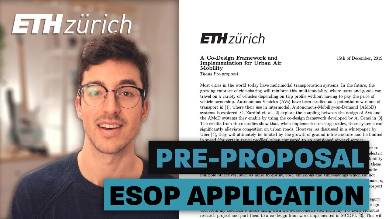 Предварительное предложение, благодаря которому я получил стипендию ESOP (Excellence Scholarship)...