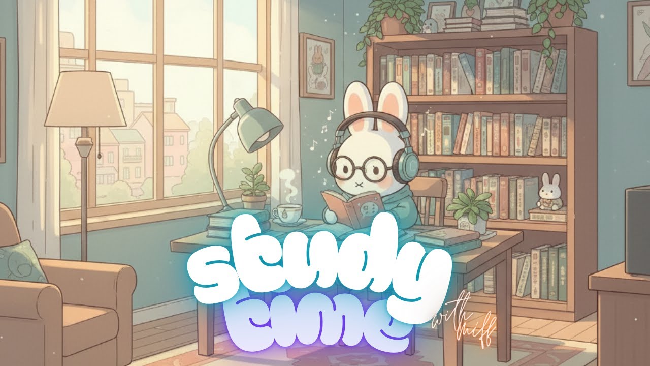 Study With Miffy 📚🌧️ Calm Rain + Soft Focus Music 5 hours