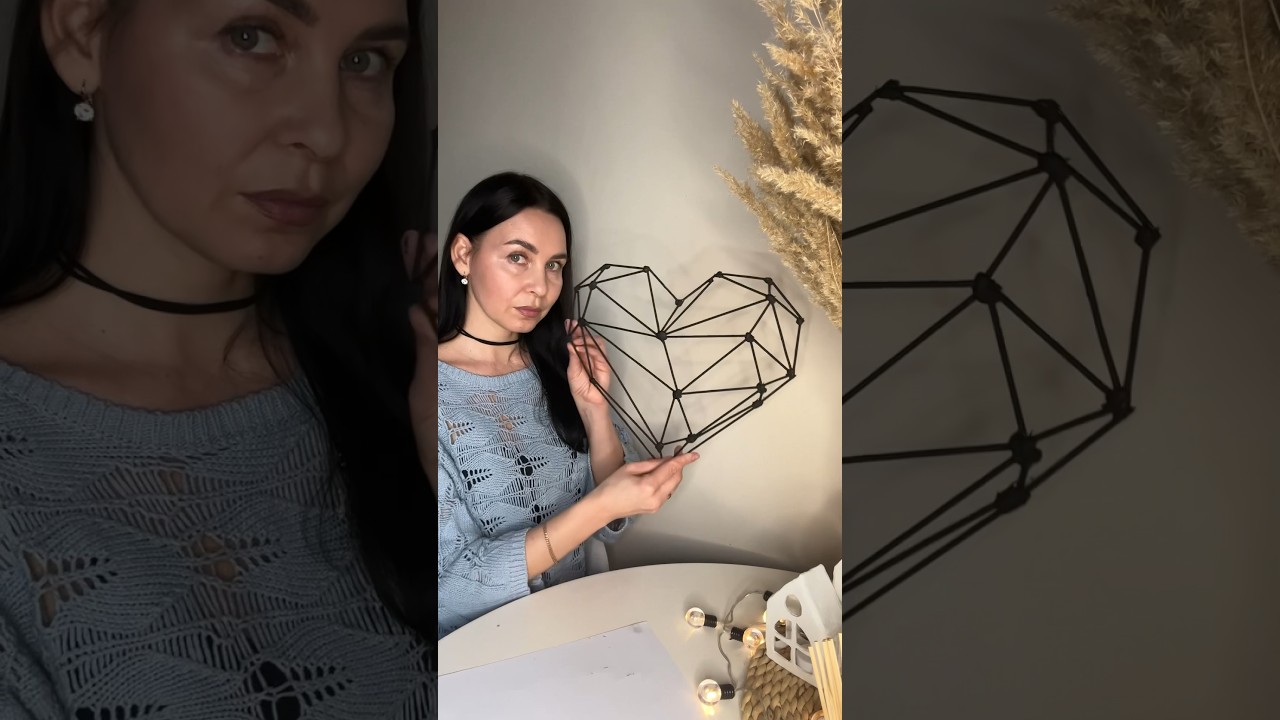 DIY Geometric heart ❤️&zwj;🔥#diycraft#valentine#valentinesdaygift#diyhomedecor#diyblogger#homedecor