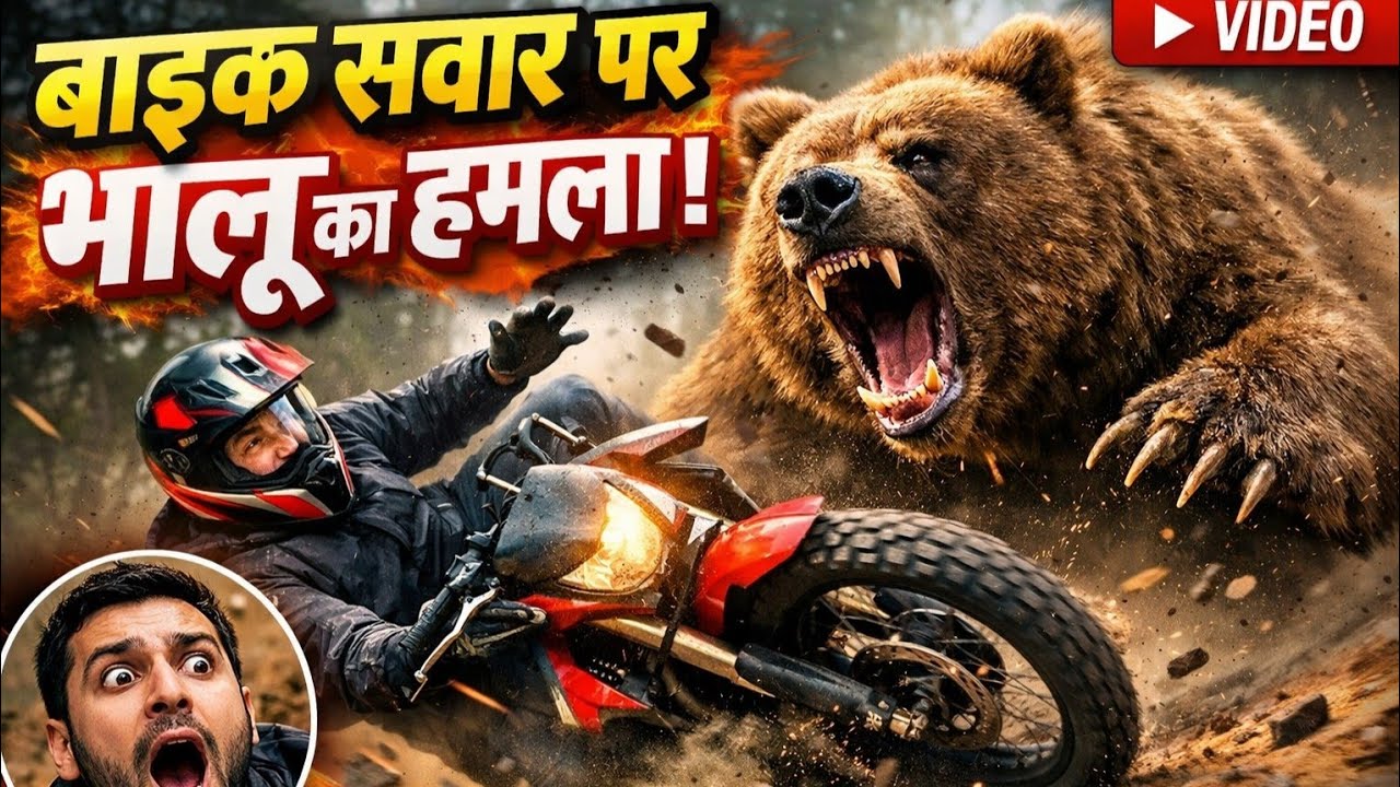 चलती बाइक पर भालू का हमला l पौड़ी के रांई गाँव से डरावनी घटना l Bear Attack Paudi Garhwal 