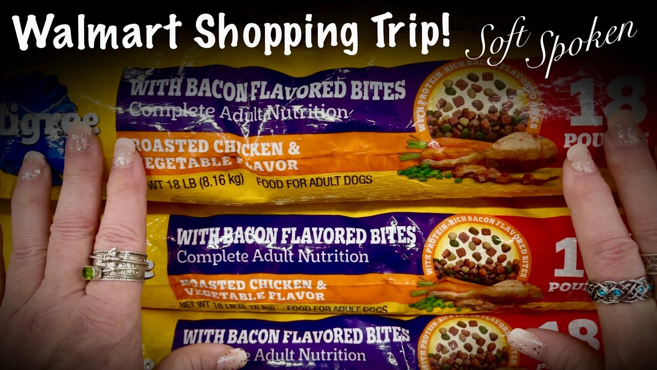 ASMR~Walmart Shopping Trip! Pet Food Bags!  (Soft Spoken version) Super Crinkly Delight!