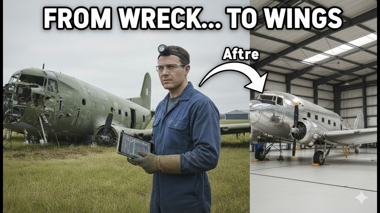 “From Wreck to Wings: Full Aircraft Restoration Journey”#AircraftRecovery #PlaneRestoration