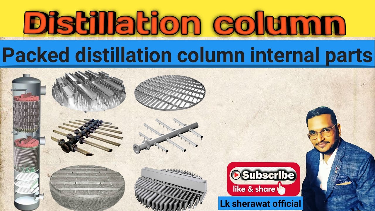 Distillation column!! Distillation column internal parts!! Packed column parts!!