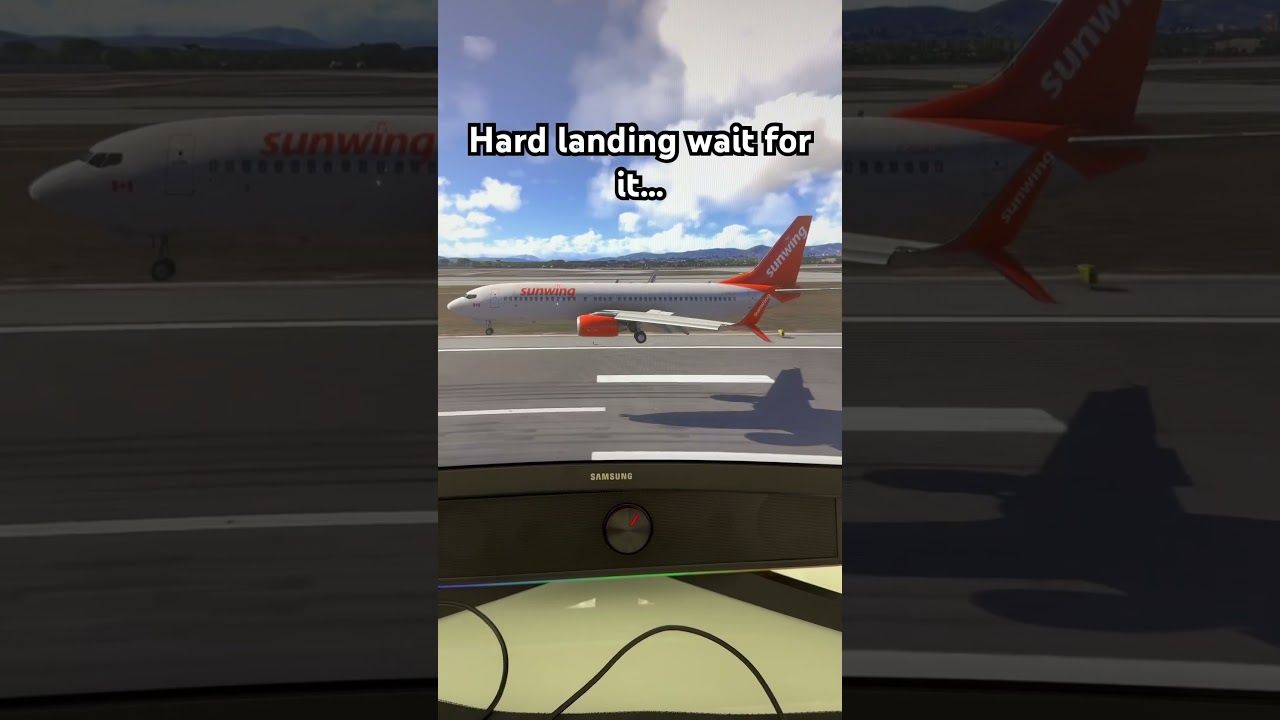 Hard landing in Barcelona #viral #fyp #aviation #hardlanding #mfs2024
