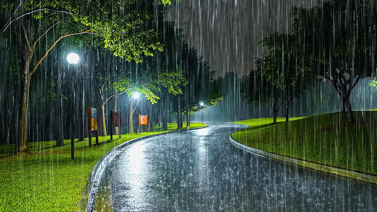 Listen for Just 3 Minutes & Sleep Until Morning | Gentle Rain & Soft Thunder on a Night Walking Path
