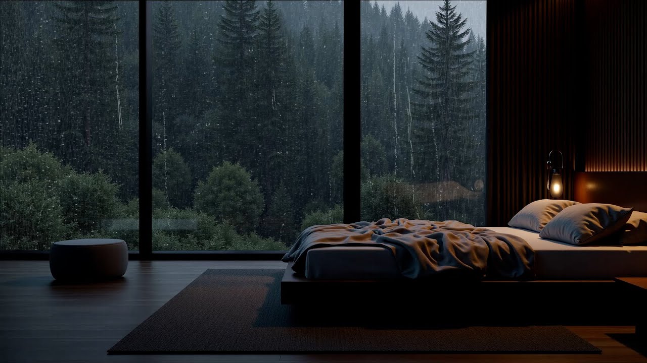 Light rain | Soothing music in a warm bedroom helps reduce stress