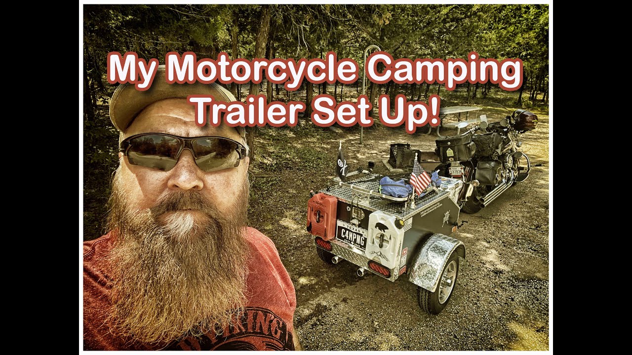 Motorcycle Camping Trailer Set Up