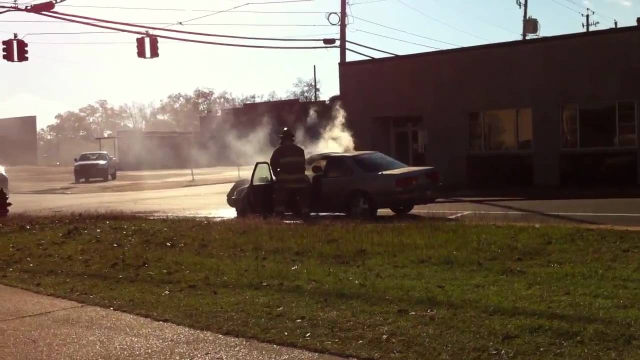 Honda Accord on fire