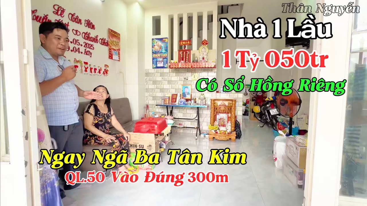 Cần Bán Gấp Căn Nhà 1 Lầu Ngay Ngã Ba Tân Kim 👉 QL.50 Vào Đúng 300m . Nhà Có Sổ Hồng Riêng Từng Căn 