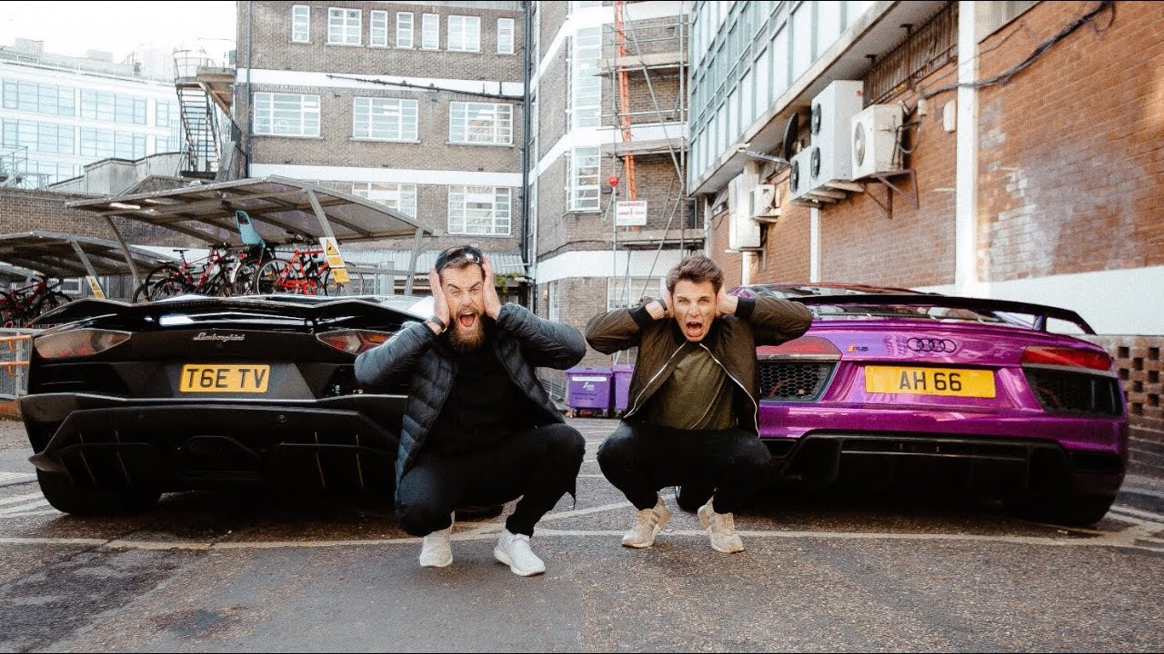 *REV BATTLE* Lamborghini Aventador S vs Audi R8 V10 Plus EXHAUSTS