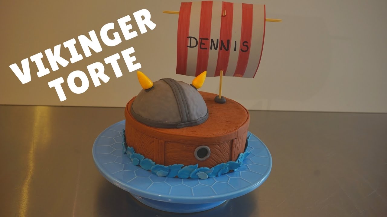 Einfach, anfängerfreundliche Vikinger Torte - Motivtorte Vikinger - DIY Fondant Torte - Kuchenfee