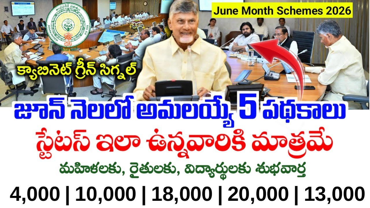 జూన్ నెలలో అమలయ్యే పథకాలు|Ap Upcoming June Month Schemes 2026|Ap June Month schemes Latest news 2026