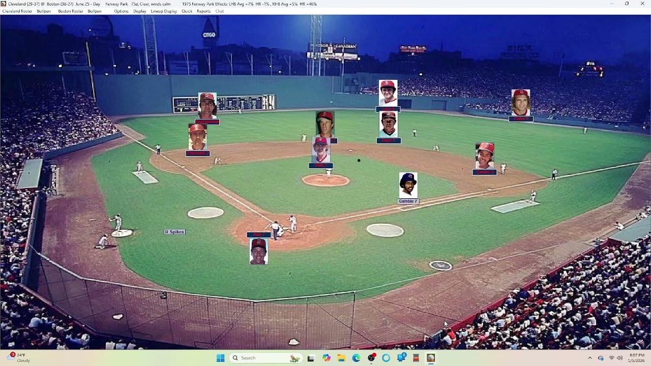 Action PC Baseball 6-25-75 Cleveland at Boston