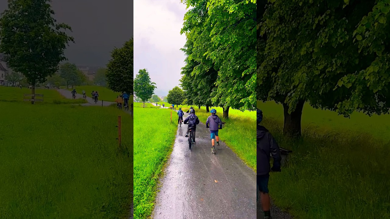 🌧️ Rainy Day Bike Ride | Switzerland Countryside Vibes 🚲🇨🇭
