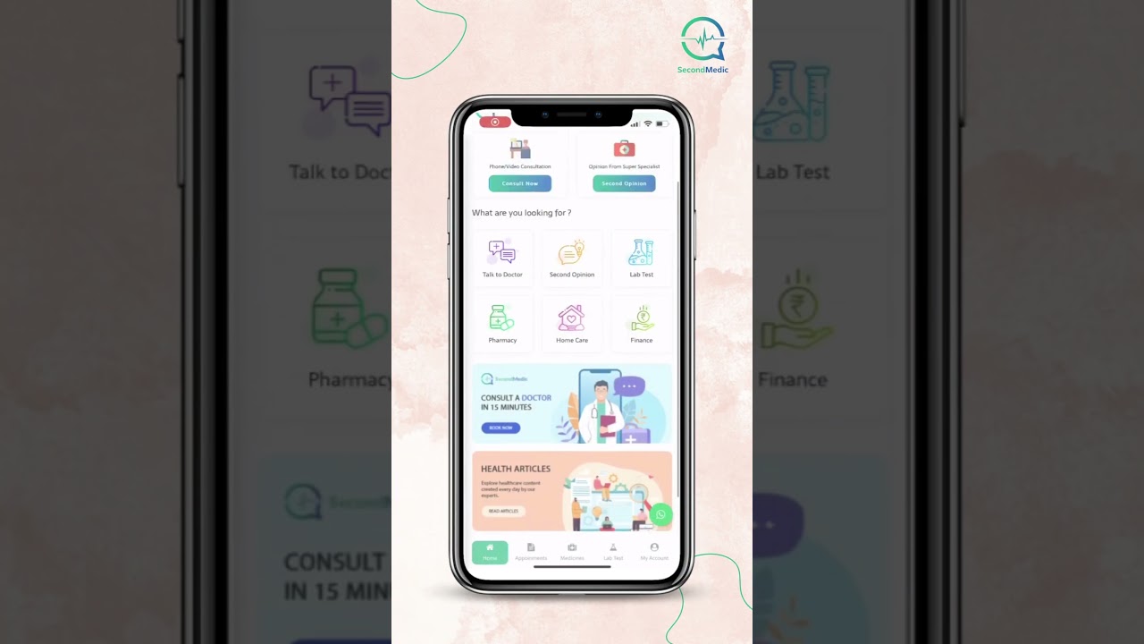 SecondMedic - One App for all your health needs. Consult Doctors Online, Book Lab Tests from home.