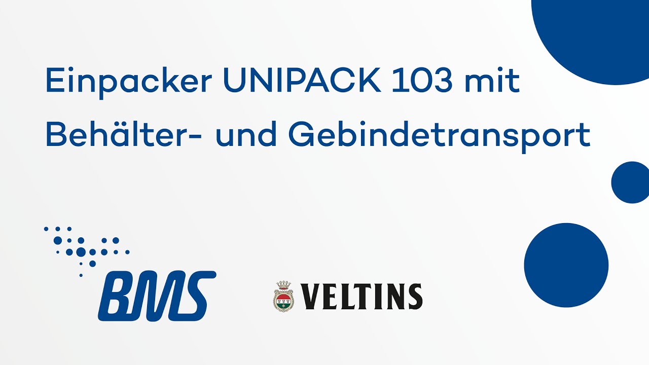 Einpacker UNIPACK 103 mit Beh&auml;lter- und Gebindetransport | Brauerei Veltins | BMS Maschinenfabrik