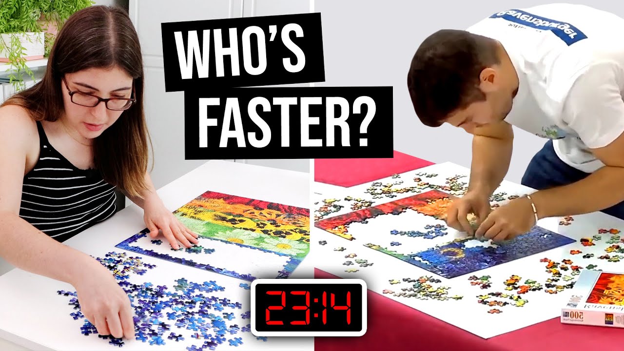 Trying the puzzles from the World Jigsaw Puzzle Championships