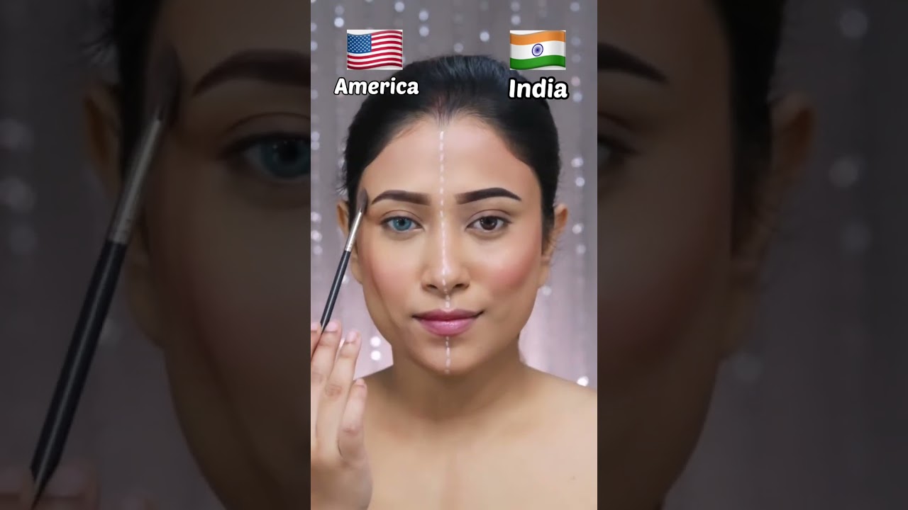 🇮🇳Indian Vs 🇺🇸American Makeup Look😍 | #shorts | SUGAR⁩ Cosmetics