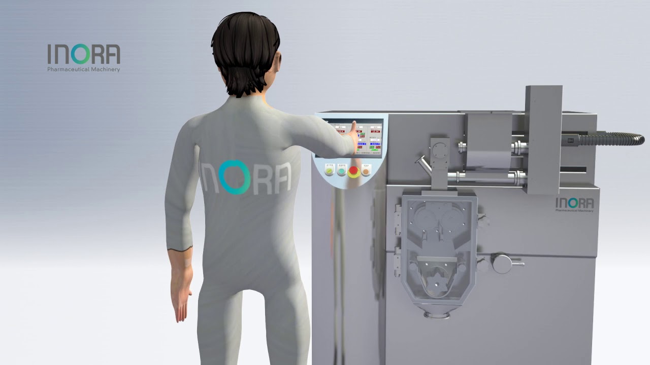 INORA 永烜機械 - Roller Compactor + Oscillating Granulator 乾式造粒機 + 單軸整粒機 出料 (RC+SG) (Dry Granulator)