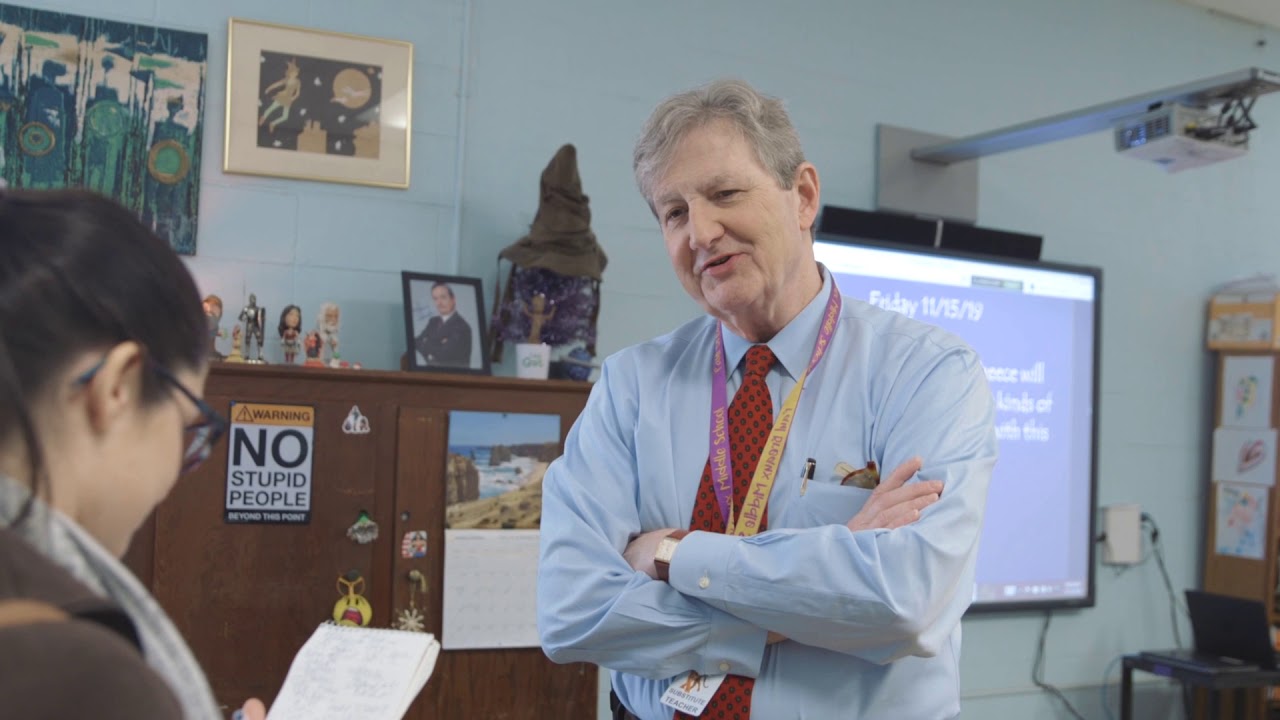 Sen. Kennedy Substitute Teaching at Paul Breaux Middle School