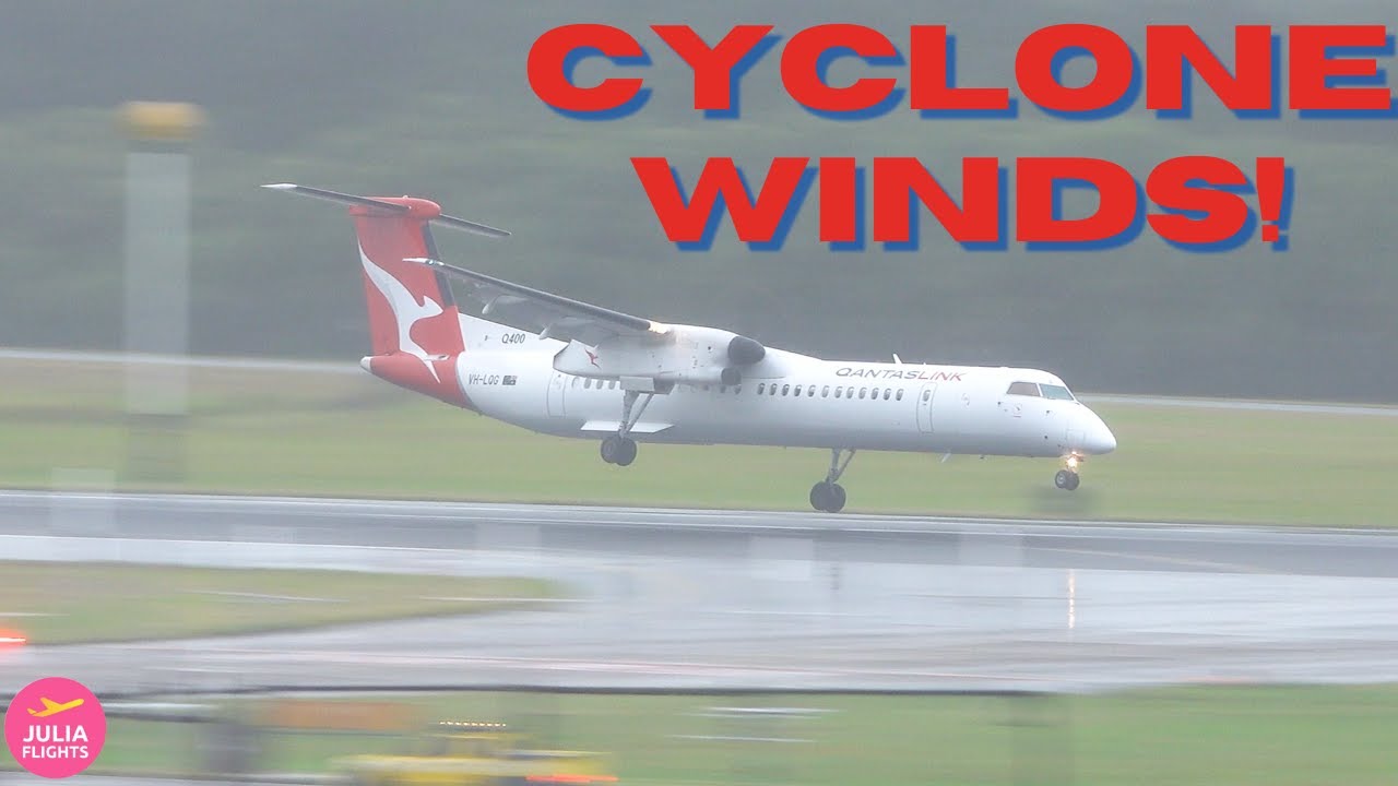 INSANE Landing! QANTAS Dash 8 Battles Extreme Winds from CYCLONE ALFRED @ BNE 🌪️✈️