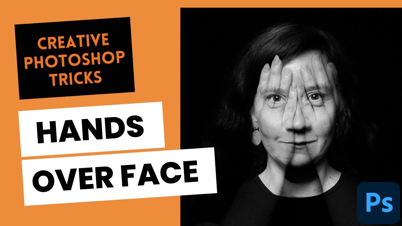 Hands over face: Creative photography idea using Photoshop to create this double exposure illusion.
