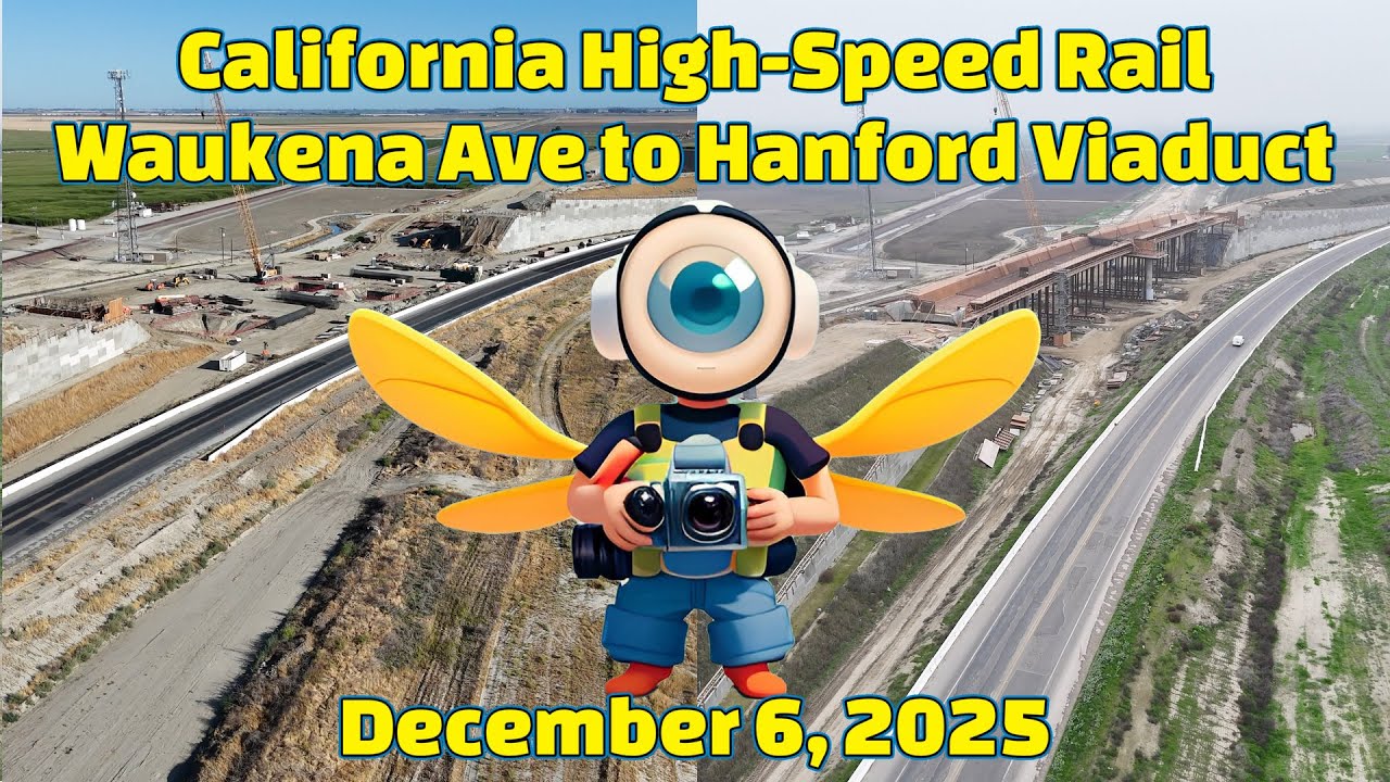 California High-Speed Rail Round 6 Part 4 Drone Coverage from Waukena Ave to Hanford Viaduct