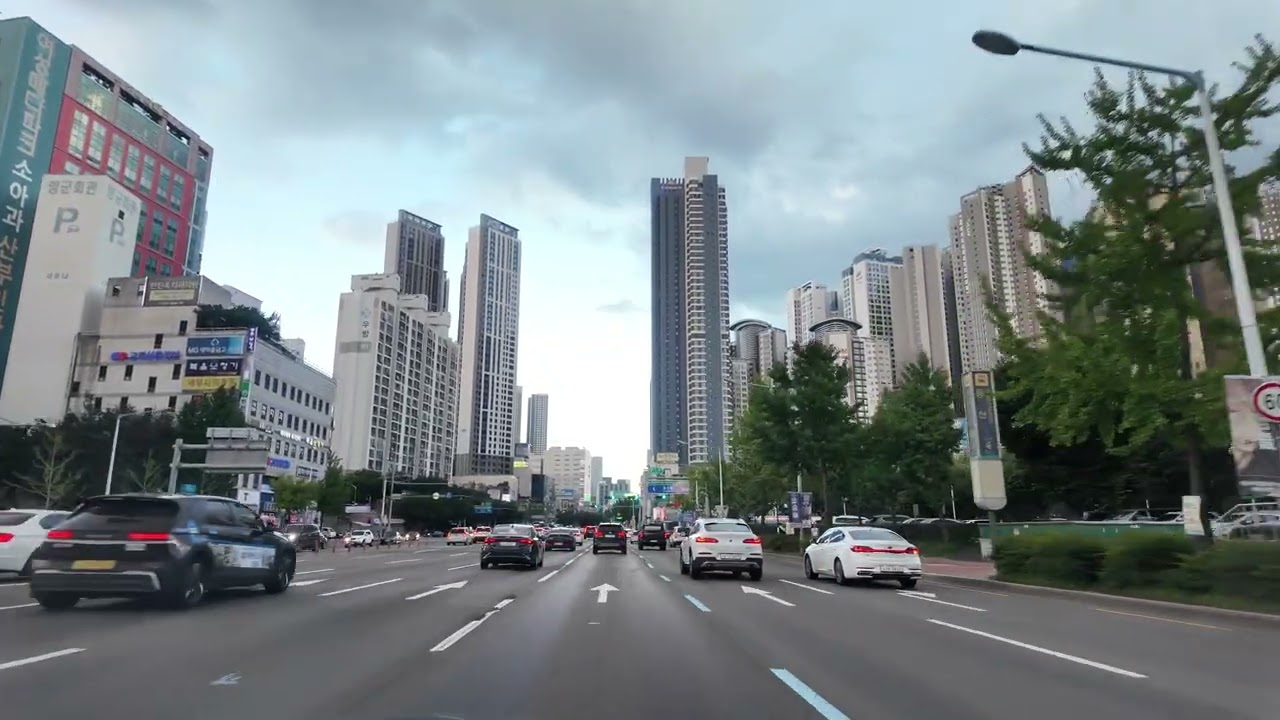 2025년 한여름. 대구 북구에서 두류공원까지 시내주행영상. Daegu city driving video