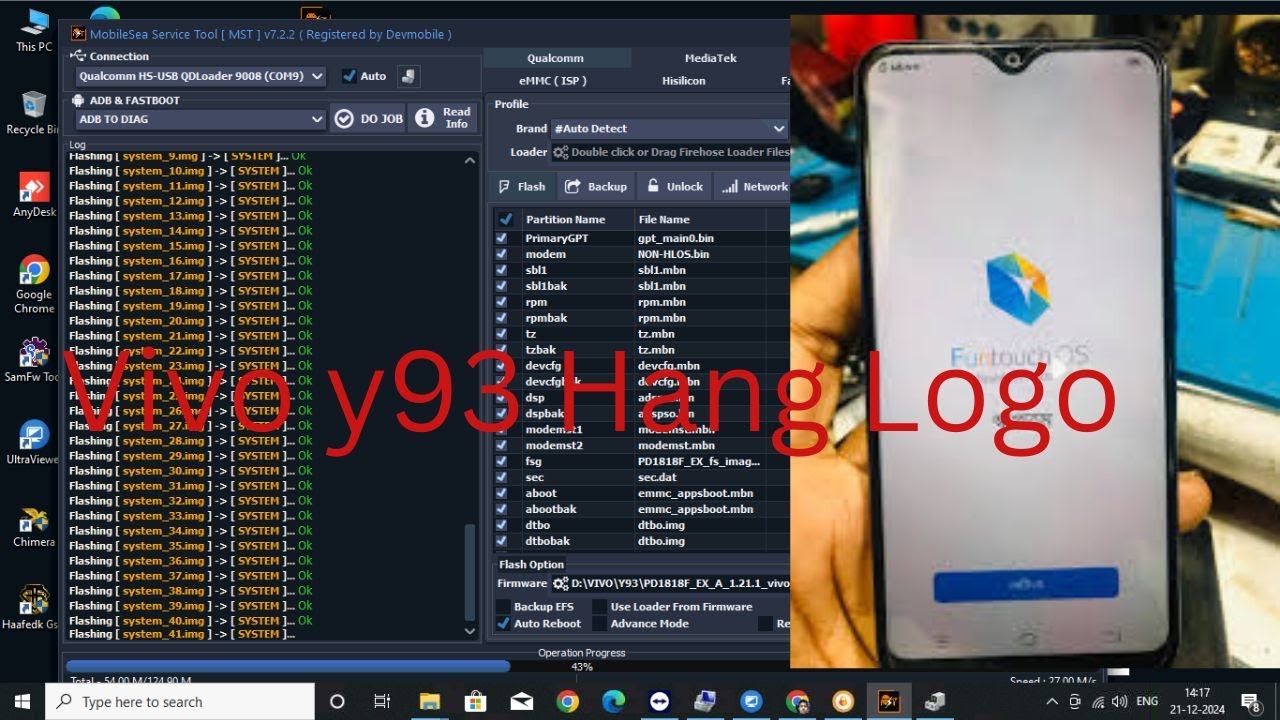 All vivo Qualcomm y95 hang on logo Flash solution