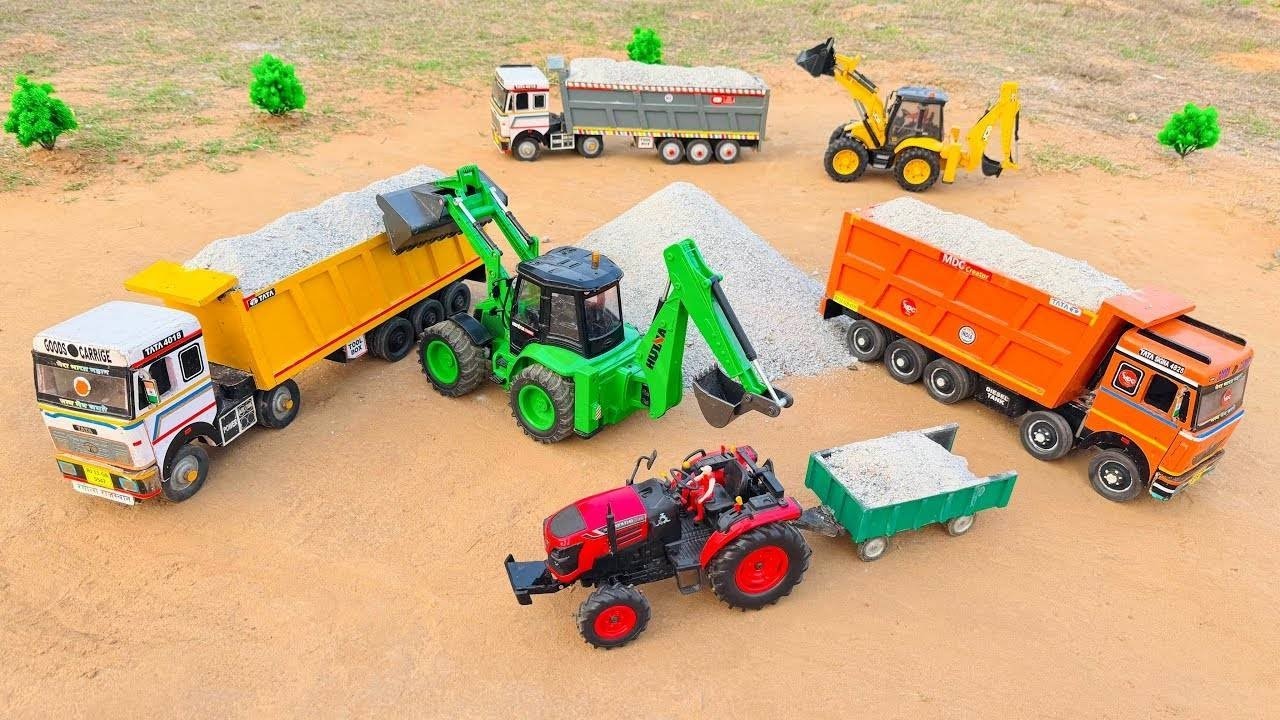 JCB Tractor vs Mini Tractor | JCB 5CX Loading HMT Tractor 🚜