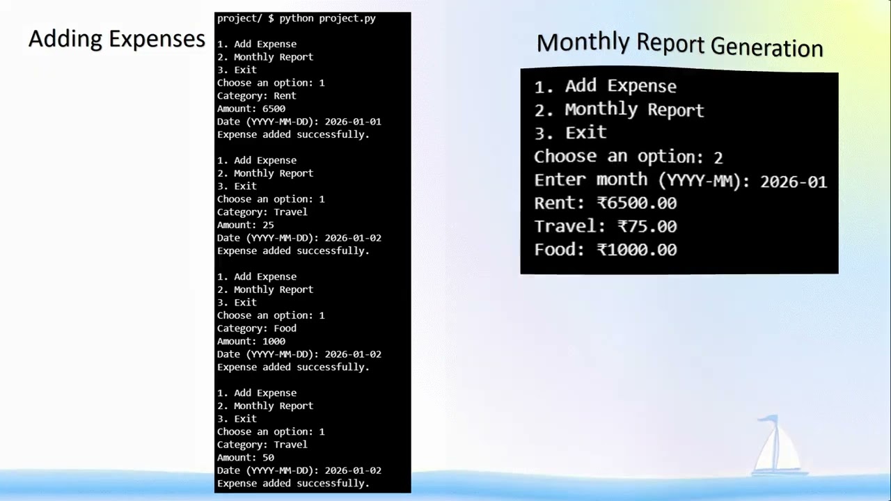 CS50P Final Project | Expense Tracker with Monthly Report (Python)