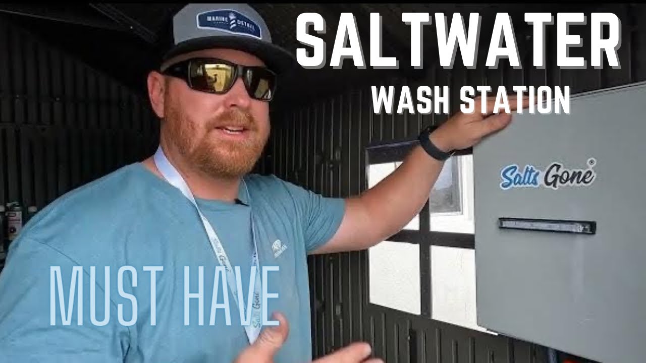 Saltwater Wash Station : Installation and Demo of the NEW Salts GONE unit. Boat Detailing