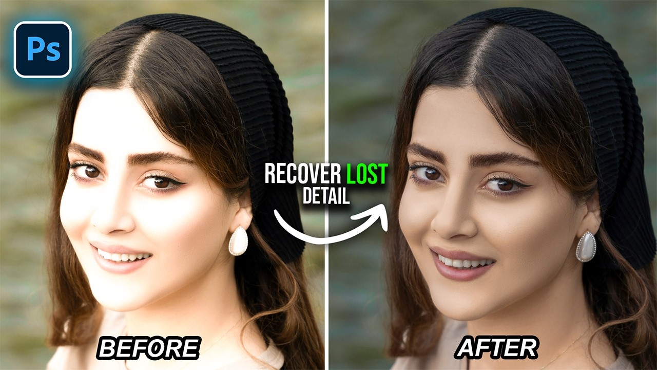 Quick Way to Recover Skin Details & Color from Blown Highlights in Photoshop