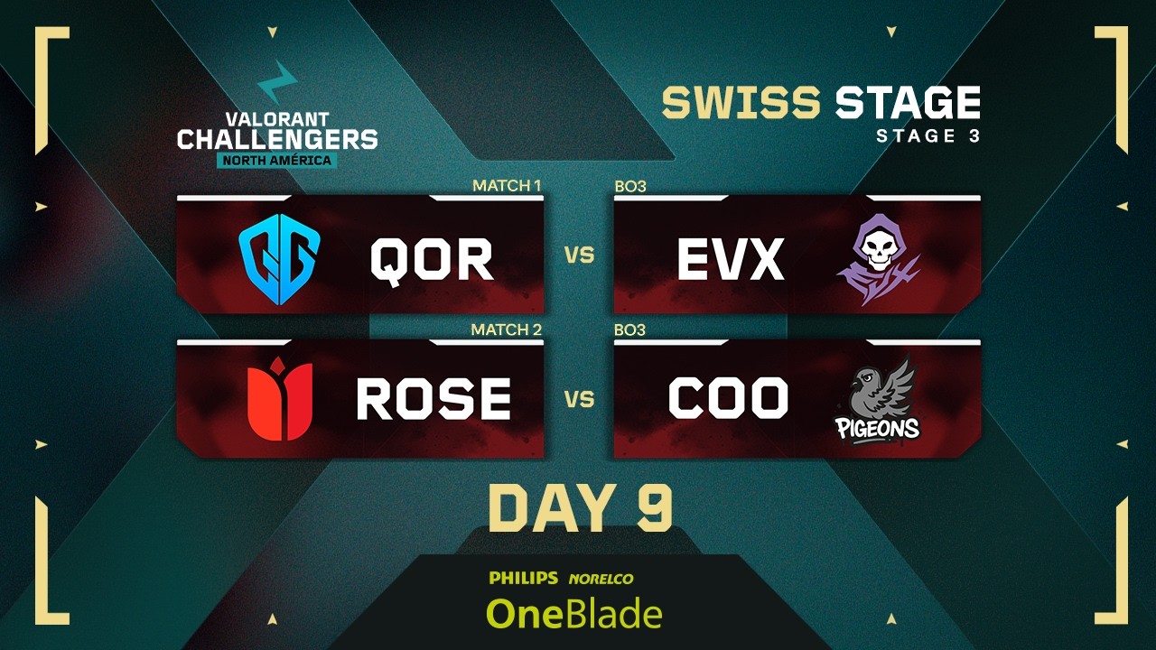 QOR vs EVX | ROSE vs COO | VALORANT Challengers NA | W4 D1 | Regular Phase | Stage 3