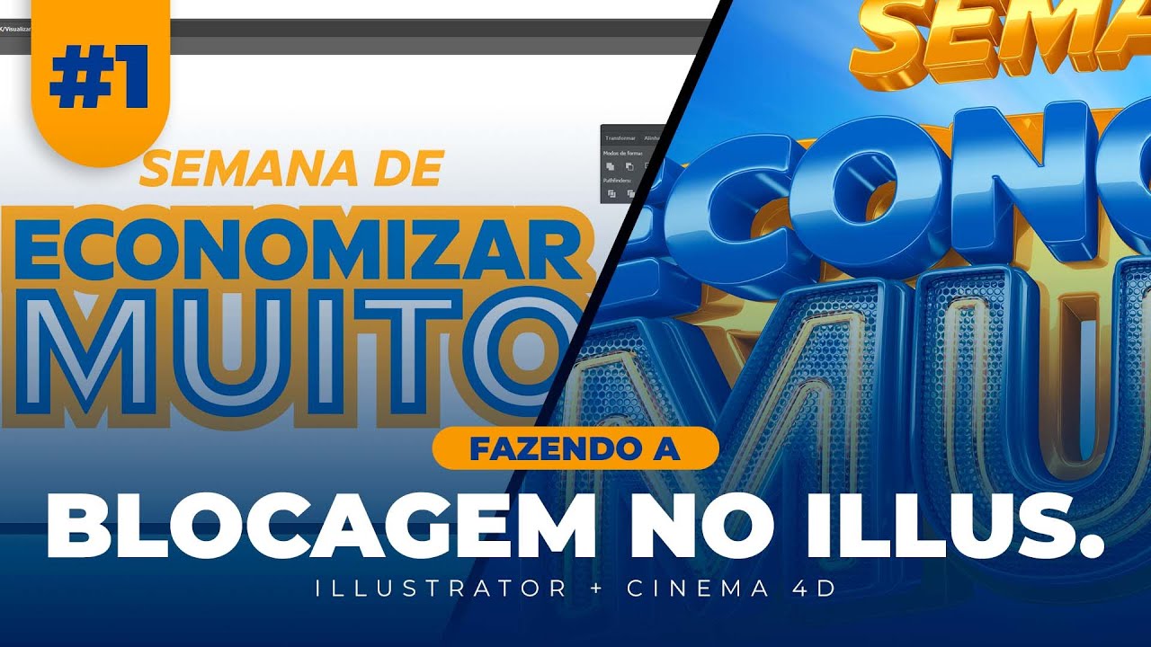 #1 Aprenda criar um Selo 3D para Supermercados - Blocagem - Passo a Passo