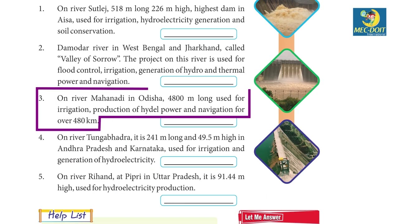Mec-Doit GK Class 6 Chapter - 27 Multipurpose River Valley Projects