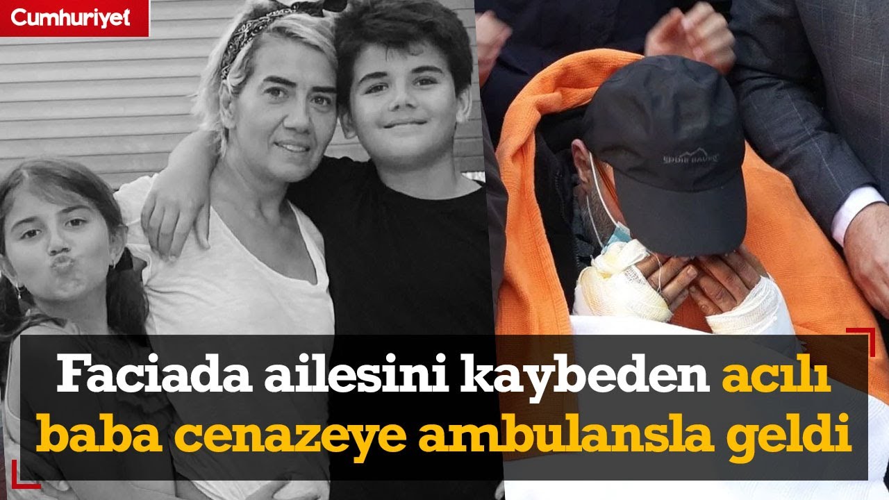 Kartalkaya'daki faciada ailesini kaybeden acılı baba cenazeye ambulansla geldi