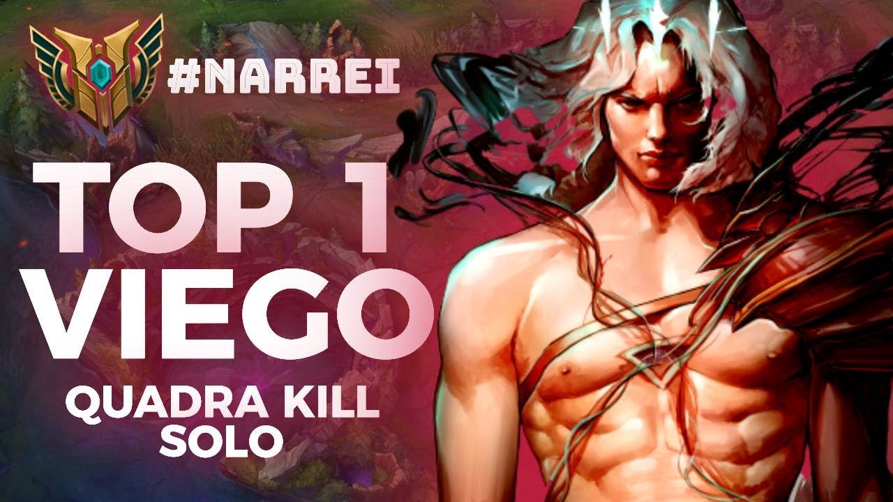 TOP 1 VIEGO - O CARA É LOUCO ! DEU QUADRA KILL SOLO ! FEZ O ADVERSARIO DAR FF !