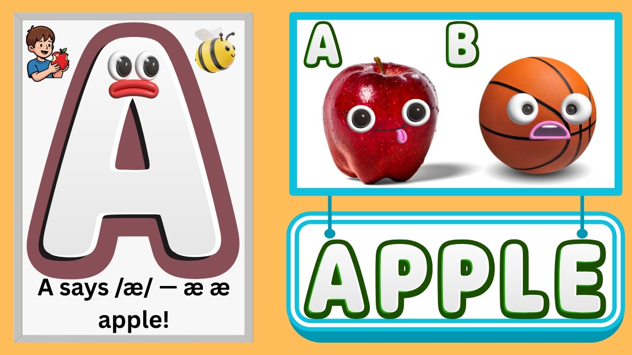 ABC Phonics Song for Kids | A to Z Alphabet Learning with Sounds & Words | Preschool & Kindergarten